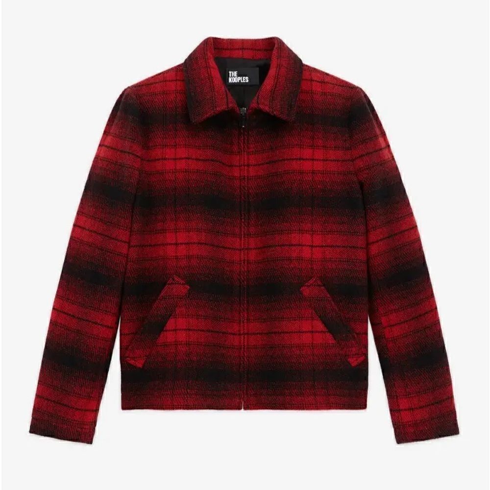 THE KOOPLES
Zipped check-print wool-blend jacket